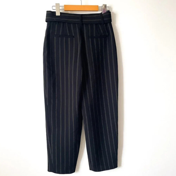 Aritzia Wilfred  Tie-Front Jallade Cropped High Waisted Pant Pinstripe Size 2 - Picture 6 of 8
